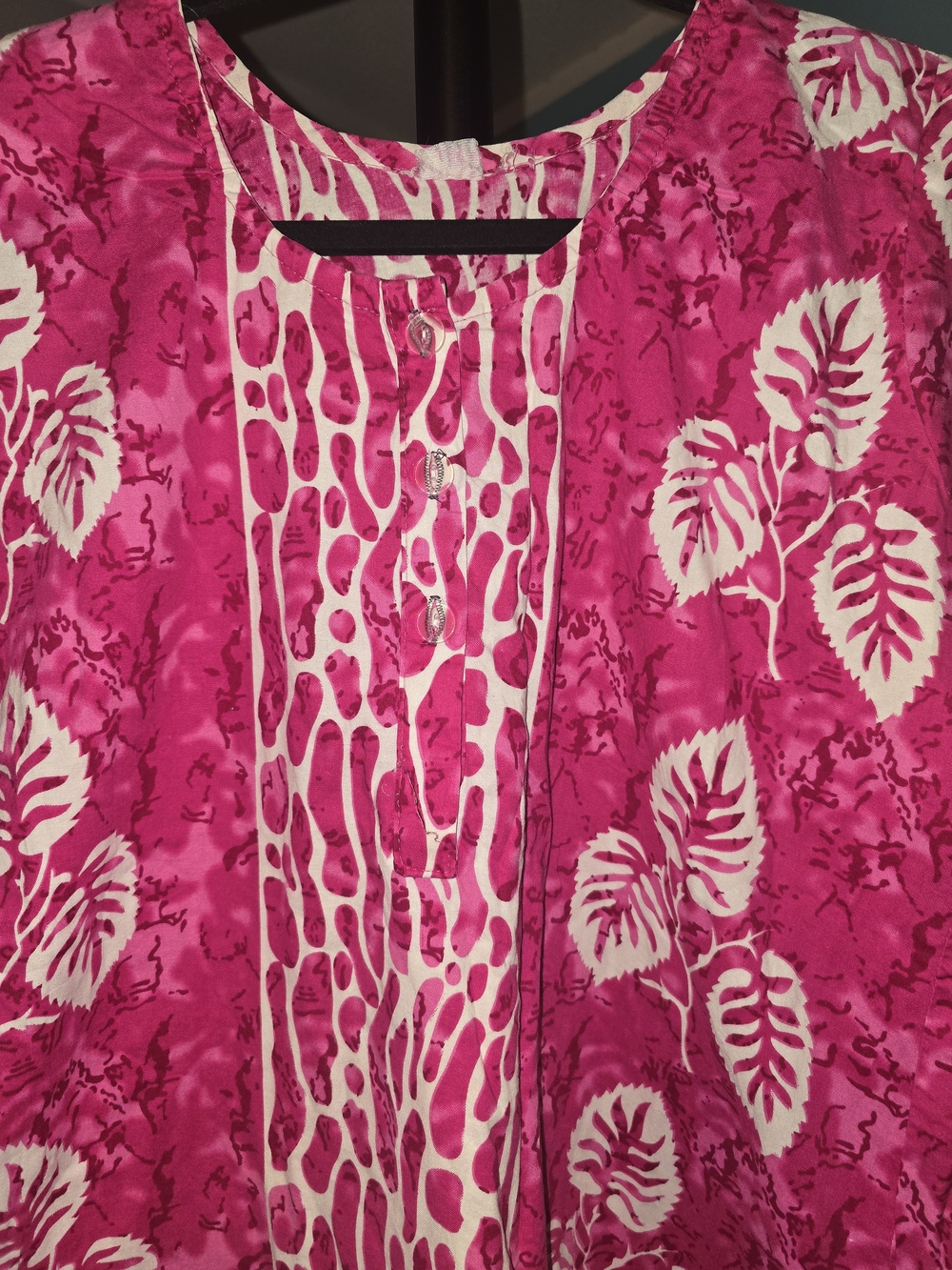 Tropical Fuchsia Maxi Caftan Dress - Picture 4 of 9